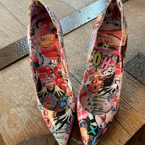 Christian louboutin hot chick xtian multi color patent stiletto sz 36 - Picture 6 of 9